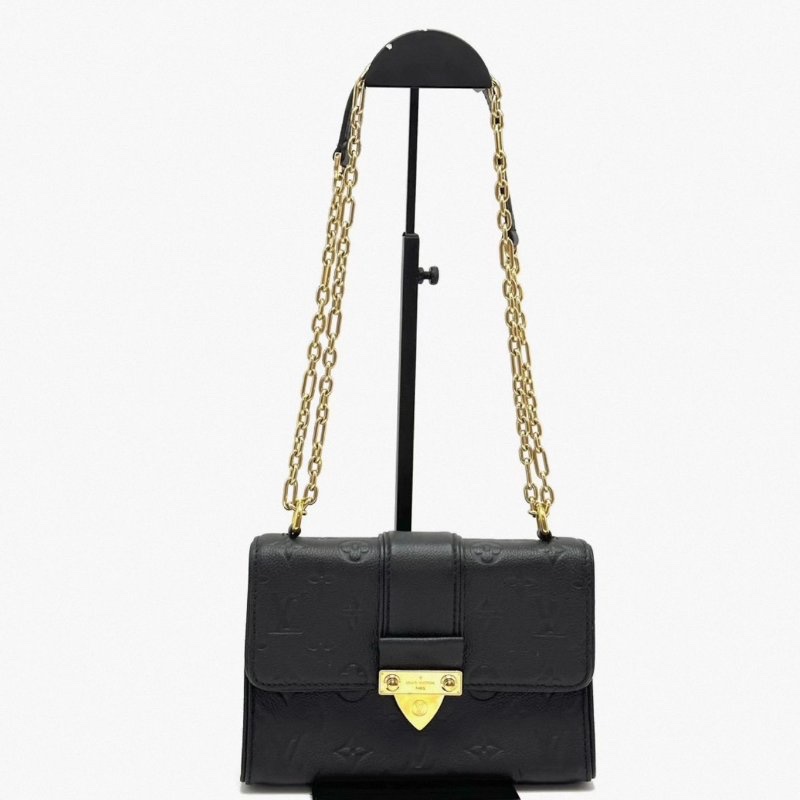 LV 黑色Saint sulpice全皮肩背斜背包21.5*14*8.5 98新配件塵袋-0