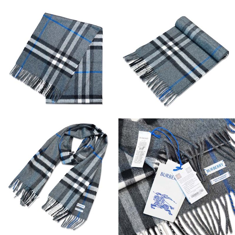 Burberry 喀什米爾流蘇羊毛格紋圍巾(多色任選)-2