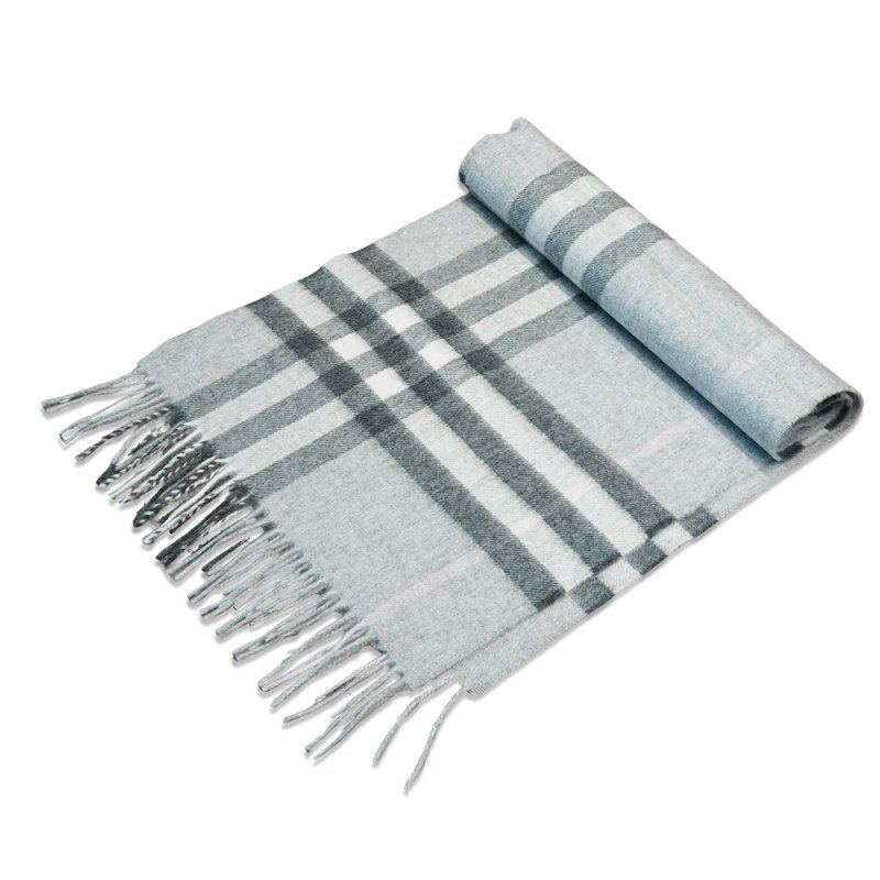 Burberry 喀什米爾流蘇羊毛格紋圍巾(多色任選)-5