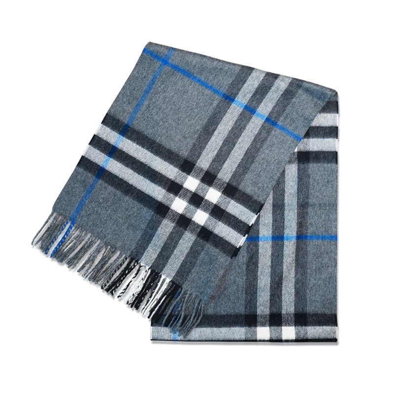Burberry 喀什米爾流蘇羊毛格紋圍巾(多色任選)-6