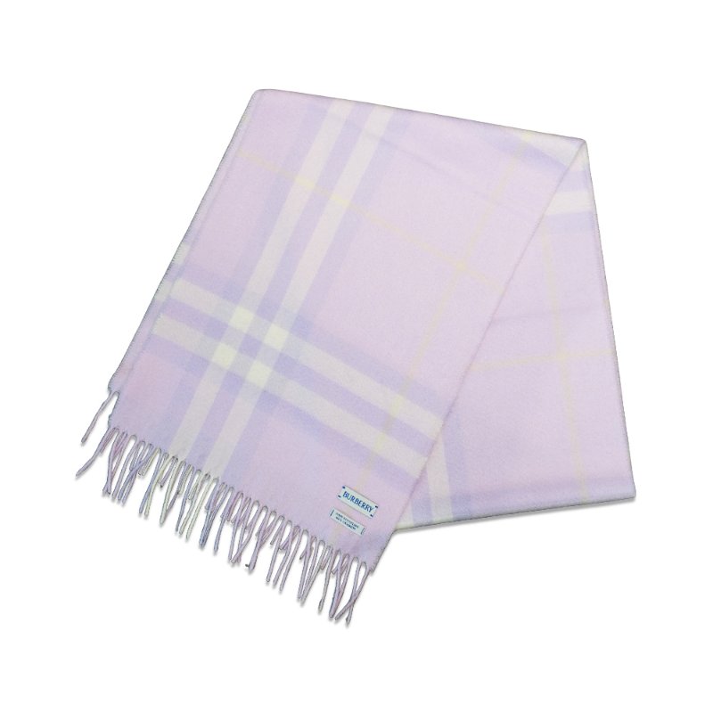 Burberry 喀什米爾流蘇羊毛格紋圍巾(多色任選)-8