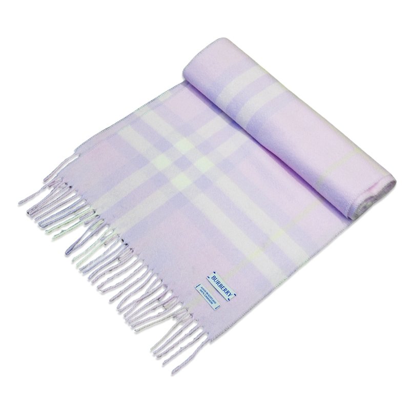 Burberry 喀什米爾流蘇羊毛格紋圍巾(多色任選)-9