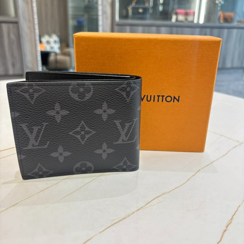 *SHIHNA名牌精品*Louis Vuitton路易威登 經典MARCO系列Eclipse帆布摺疊短夾-1