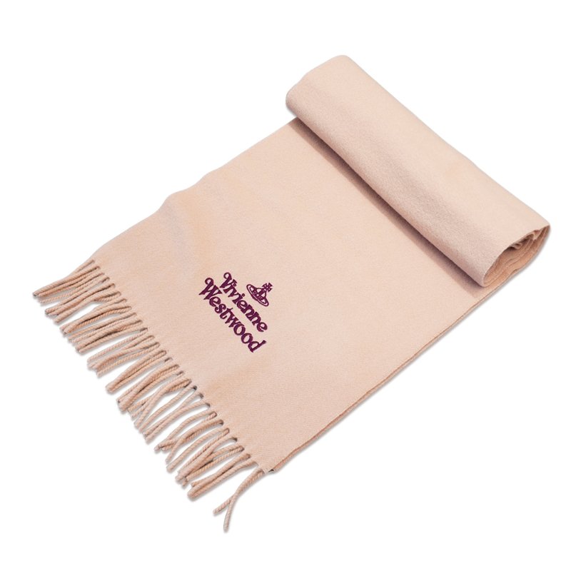 Vivienne Westwood 土星刺繡Logo羊毛流蘇圍巾(多色任選)-4