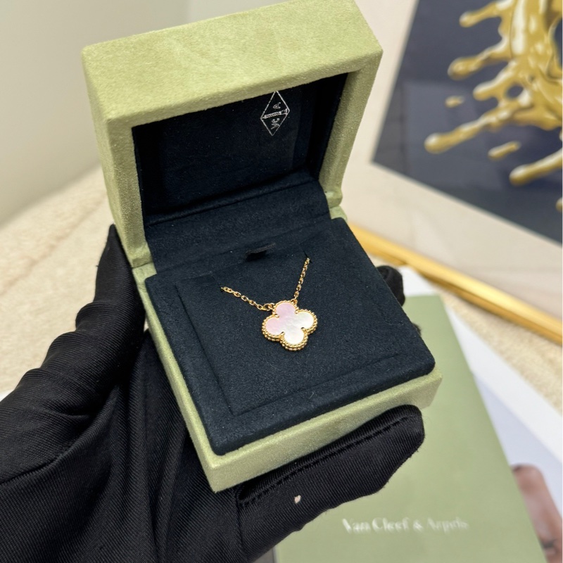 【全套有卡🩷】VCA 中號白花四葉草項鍊18K金-1