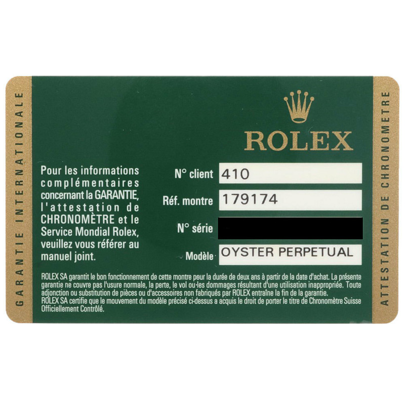 勞力士蠔式恆動日誌型腕錶，不鏽鋼材質，型號179174，自動上鍊，翻新錶，隨機序號（2010年後生產），女士款，羅馬數位時標-11