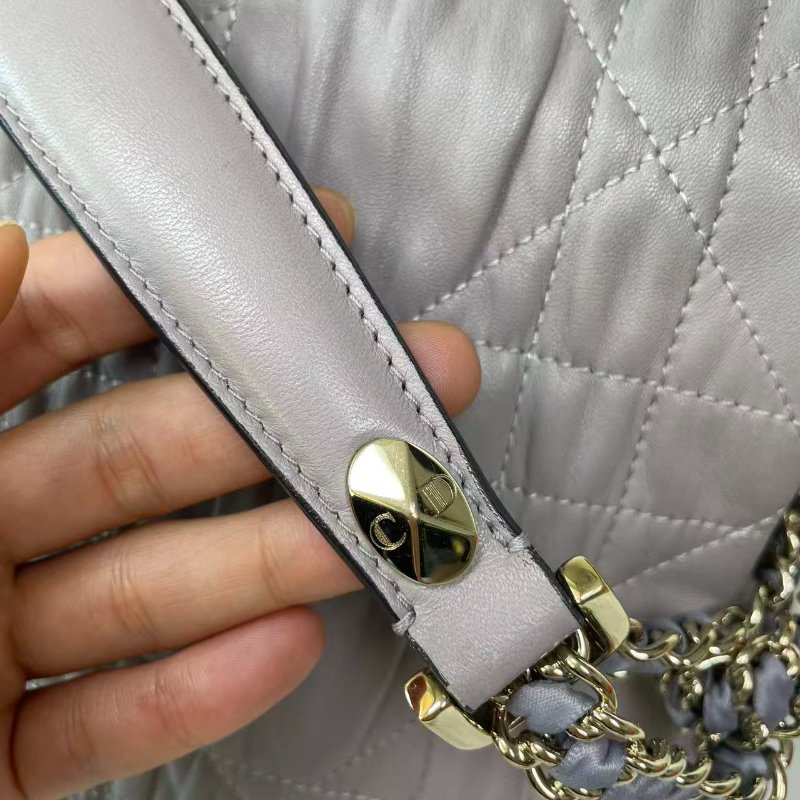 Dior褶皺菱格紋肩背腋下hobo包-4