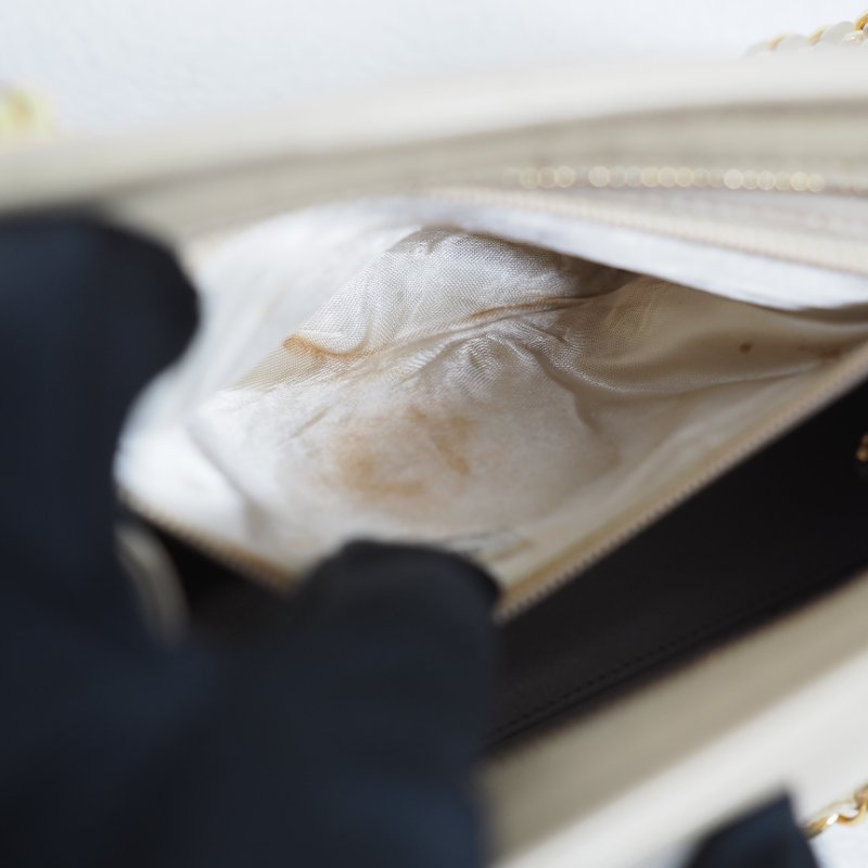 CHANEL 中古淺奶茶色雙鏈條單肩包-6