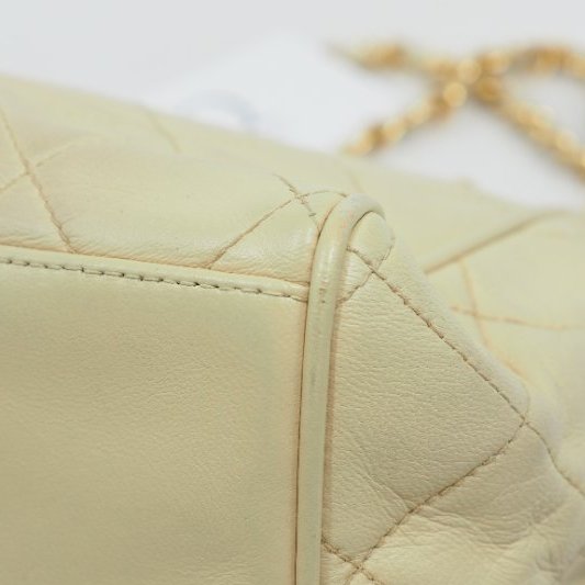 CHANEL 中古淺奶茶色雙鏈條單肩包-12