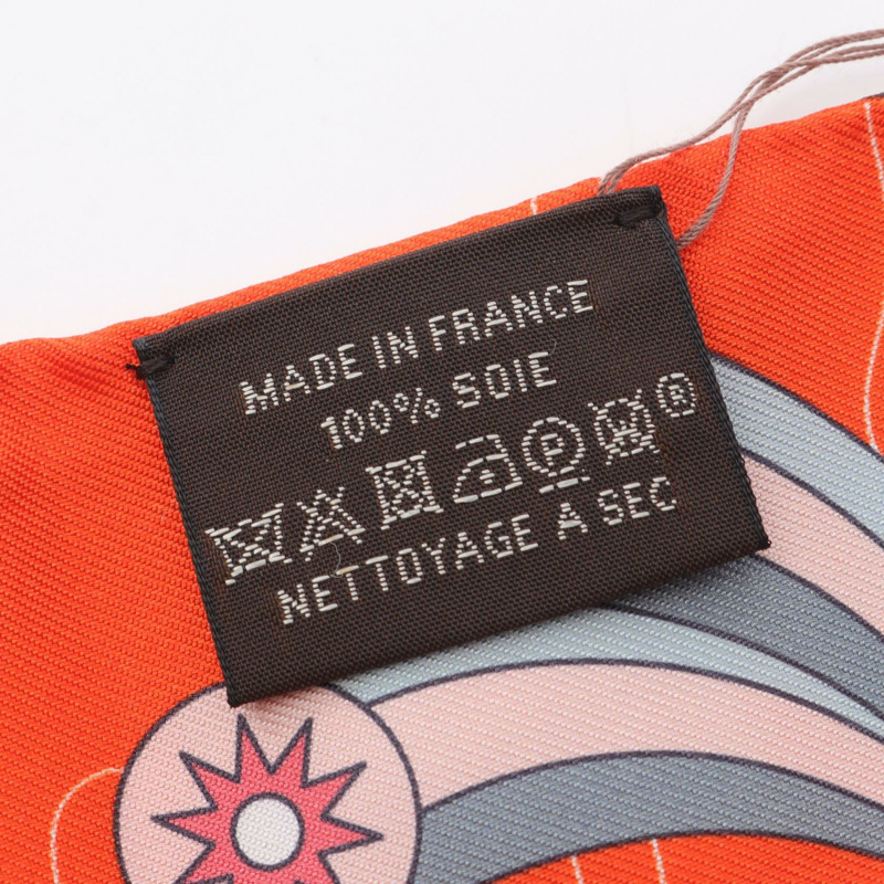 愛馬仕 Twilly Odyssey 絲巾,橘色多色真絲,二手女款-2