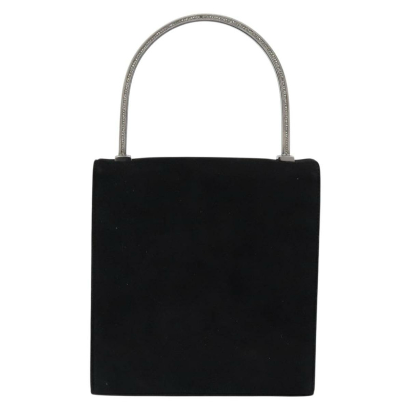 【日本直送】Salvatore Ferragamo 手提包 麂皮 黑色 銀色 正品 BA7548-1