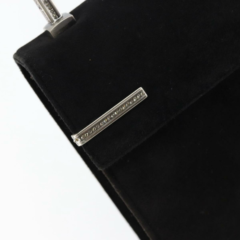 【日本直送】Salvatore Ferragamo 手提包 麂皮 黑色 銀色 正品 BA7548-16