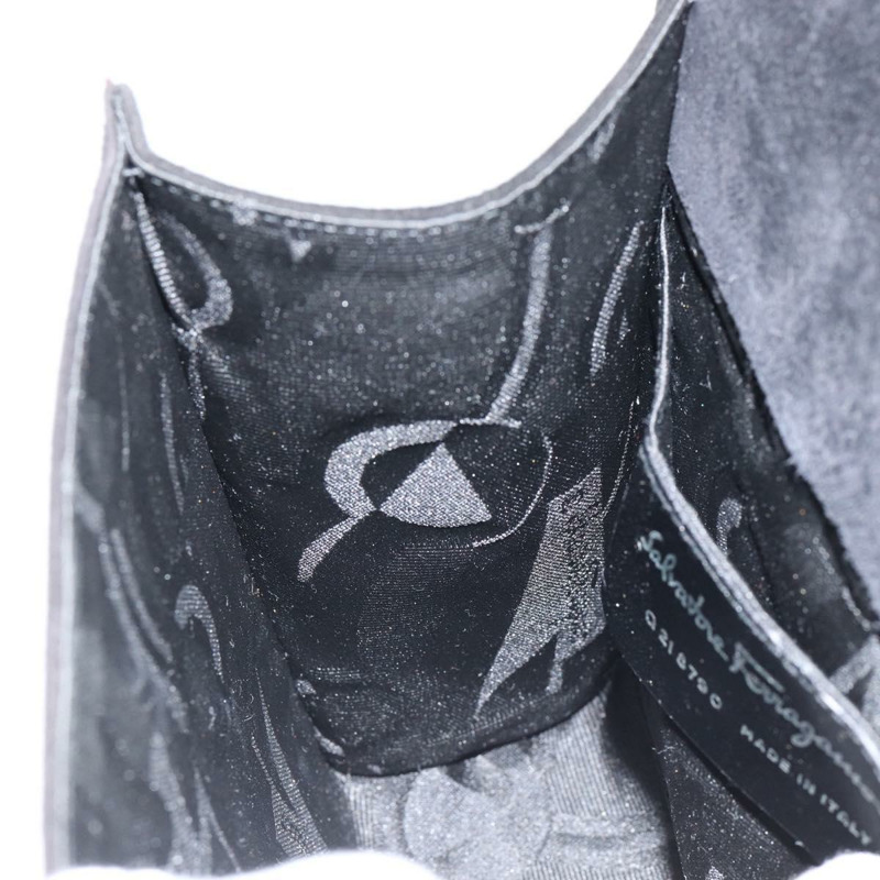 【日本直送】Salvatore Ferragamo 手提包 麂皮 黑色 銀色 正品 BA7548-18