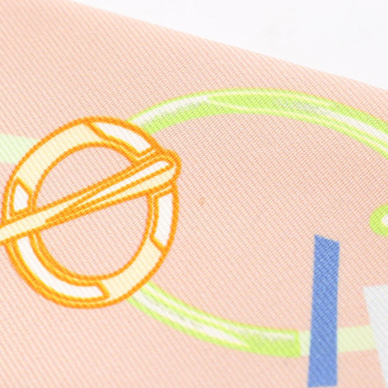 愛馬仕 Twilly DO RE BOUCLES 絲巾 粉紅色 多色 二手 女士-3