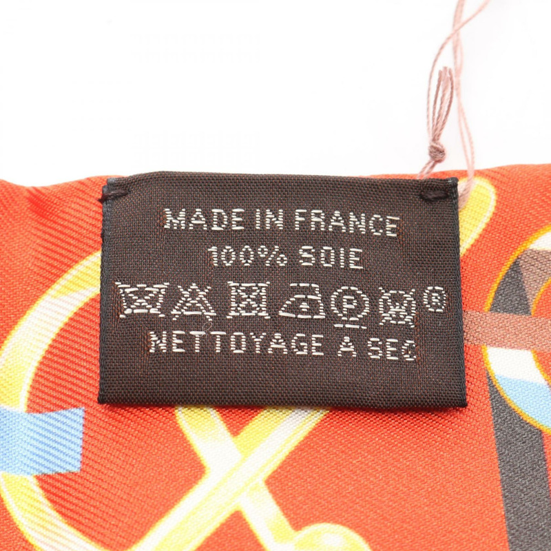 愛馬仕 Twilly DO RE BOUCLES 絲巾,米色/紅色/多色,二手女款-2