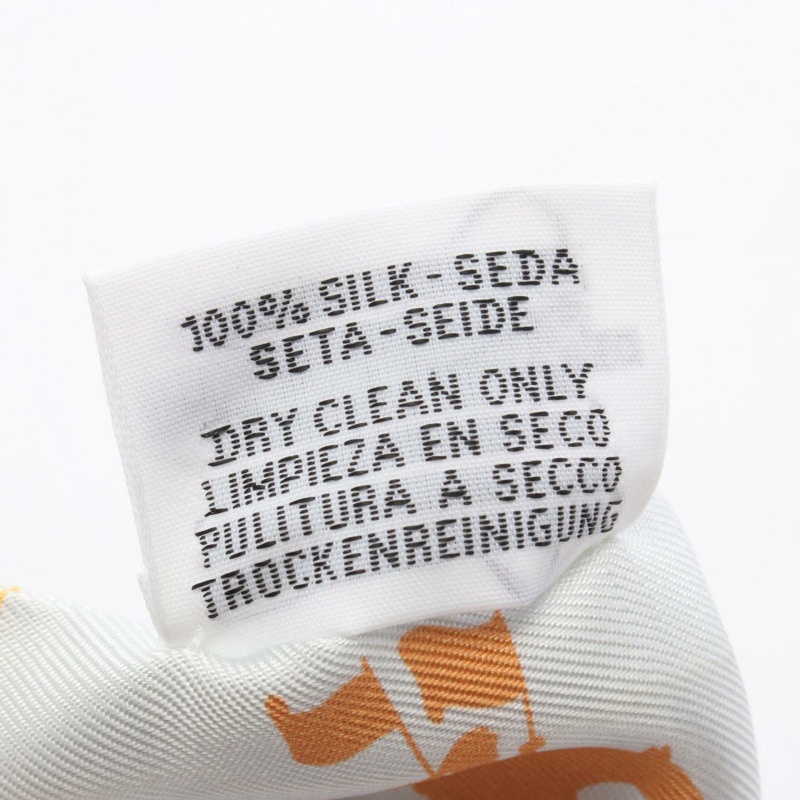 愛馬仕 Twilly 絲巾，真絲材質，灰色、白色、粉紅色、多色，二手，女士款-2