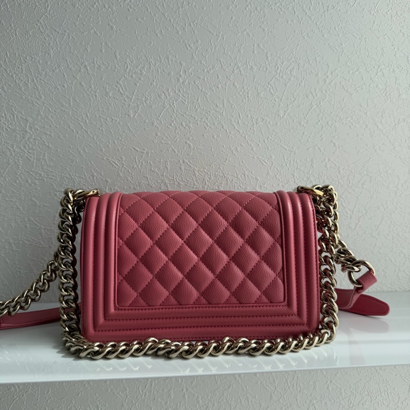 Chanel荔枝粉色金Boy20公分-6