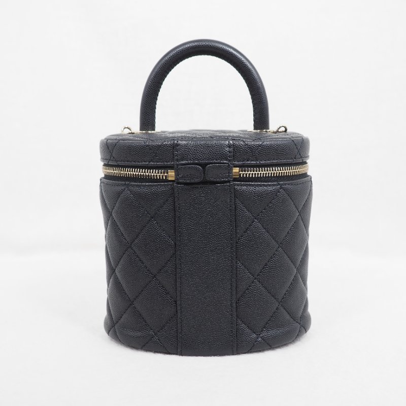 CHANEL 黑色金扣vanity case 晶片款-2