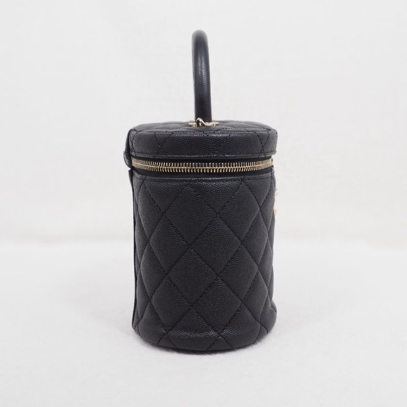 CHANEL 黑色金扣vanity case 晶片款-4