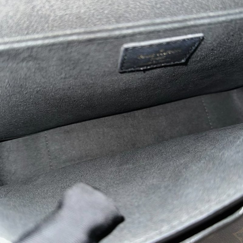 LV 老花拼黑鎖頭手提斜背郵差包26*19*9.5 98新配件塵袋鎖-4