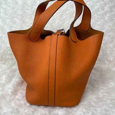Hermes Picotin18橙色銀扣