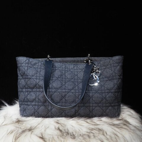DIOR Cannage Denim tote bag