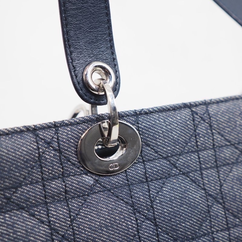 DIOR Cannage Denim tote bag-15