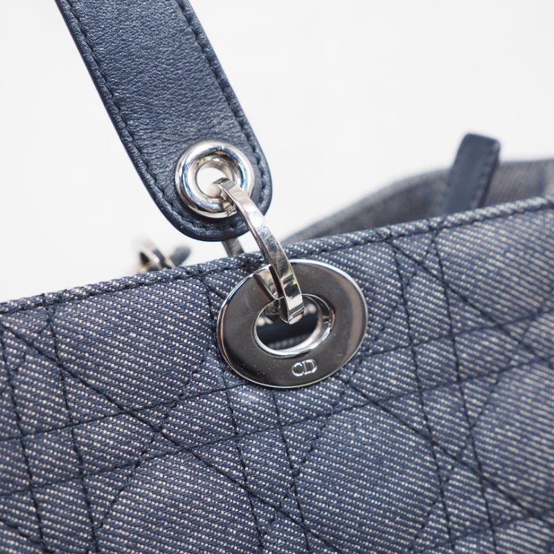 DIOR Cannage Denim tote bag-16