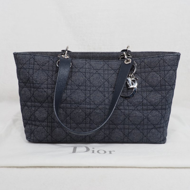 DIOR Cannage Denim tote bag-19