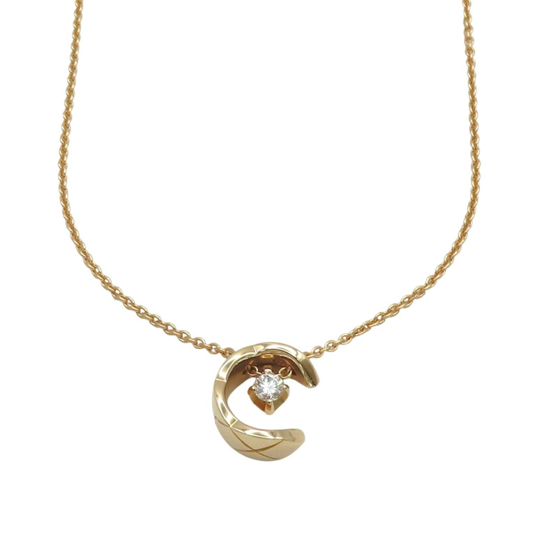 吊墜項鍊 菱格紋圖樣 18K米金 鑽石 J12102【CHANEL 香奈兒】 J12102-0