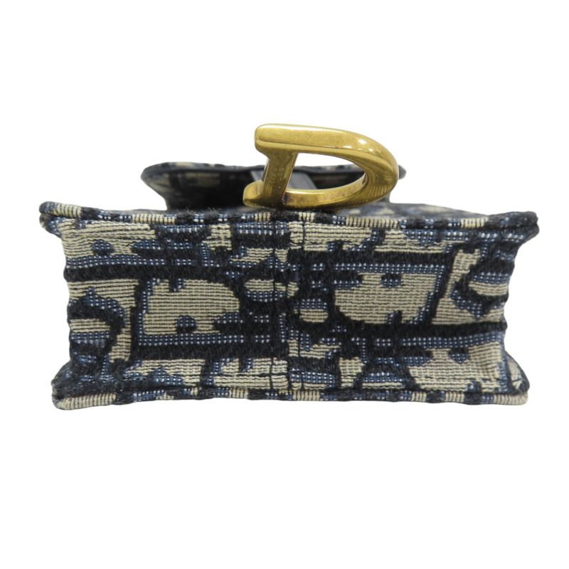 藍色 緹花帆布 手機包 肩背包【Dior 迪奧】-3