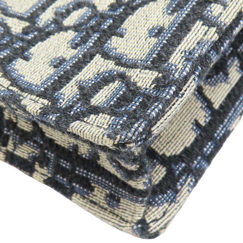 藍色 緹花帆布 手機包 肩背包【Dior 迪奧】-10