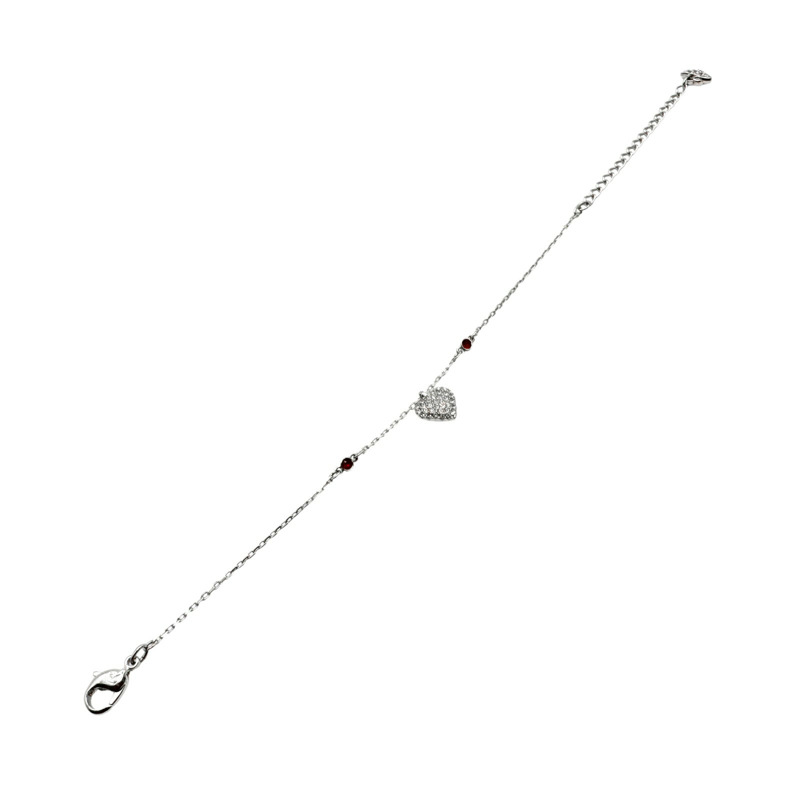 銀色鍍金 愛心水鑽 手鍊【SWAROVSKI 施華洛世奇】-2