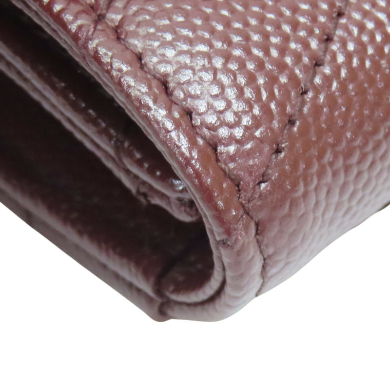 酒紅色 山型紋 牛皮 卡夾 零錢包 #414404 【SAINT LAURENT YSL 聖羅蘭 】 #414404-11