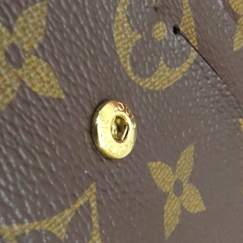 棕色 原花 帆布 Emilie 扣式長夾 M60697【LOUIS VUITTON LV 路易威登】 M60697-10