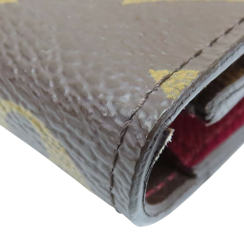 棕色 原花 帆布 Emilie 扣式長夾 M60697【LOUIS VUITTON LV 路易威登】 M60697-12