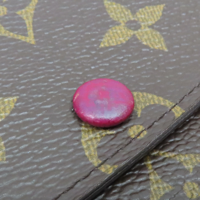 棕色 原花 帆布 Emilie 扣式長夾 M60697【LOUIS VUITTON LV 路易威登】 M60697-15