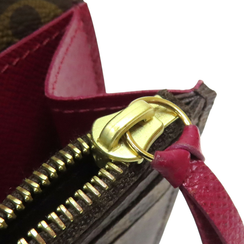 棕色 原花 帆布 Emilie 扣式長夾 M60697【LOUIS VUITTON LV 路易威登】 M60697-16