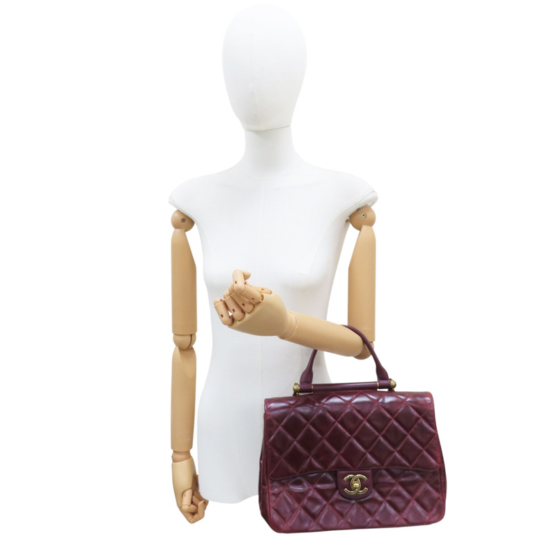 紅色 牛皮 兩用包 金釦【CHANEL 香奈兒】-9