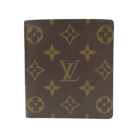 棕色 原花帆布 兩折短夾 M60883【LOUIS VUITTON LV 路易威登】 M60883