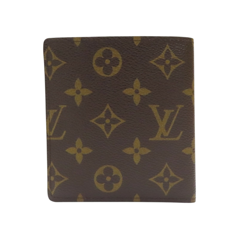 棕色 原花帆布 兩折短夾 M60883【LOUIS VUITTON LV 路易威登】 M60883-1
