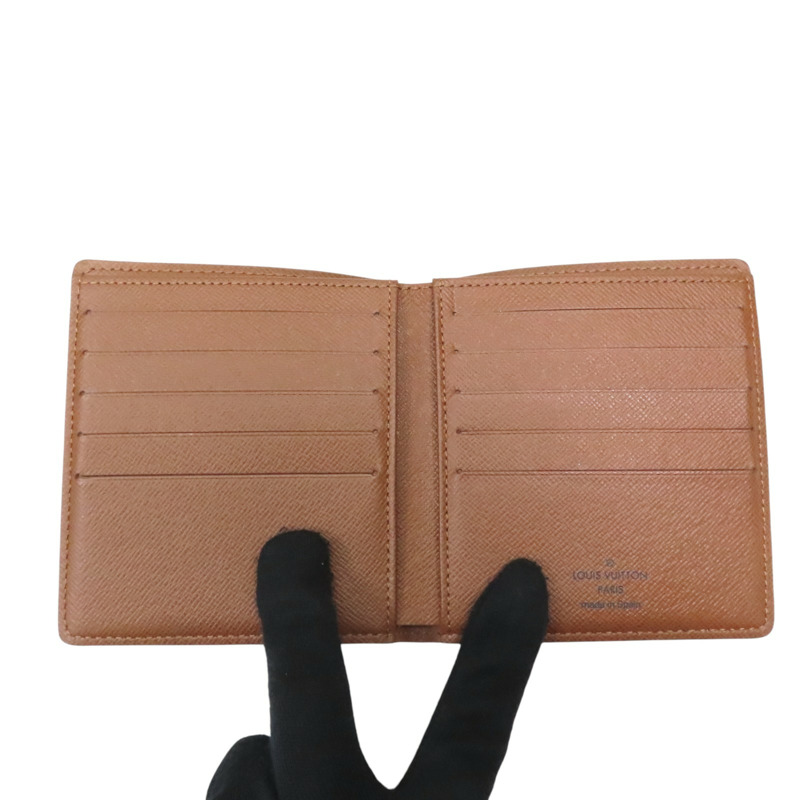 棕色 原花帆布 兩折短夾 M60883【LOUIS VUITTON LV 路易威登】 M60883-4