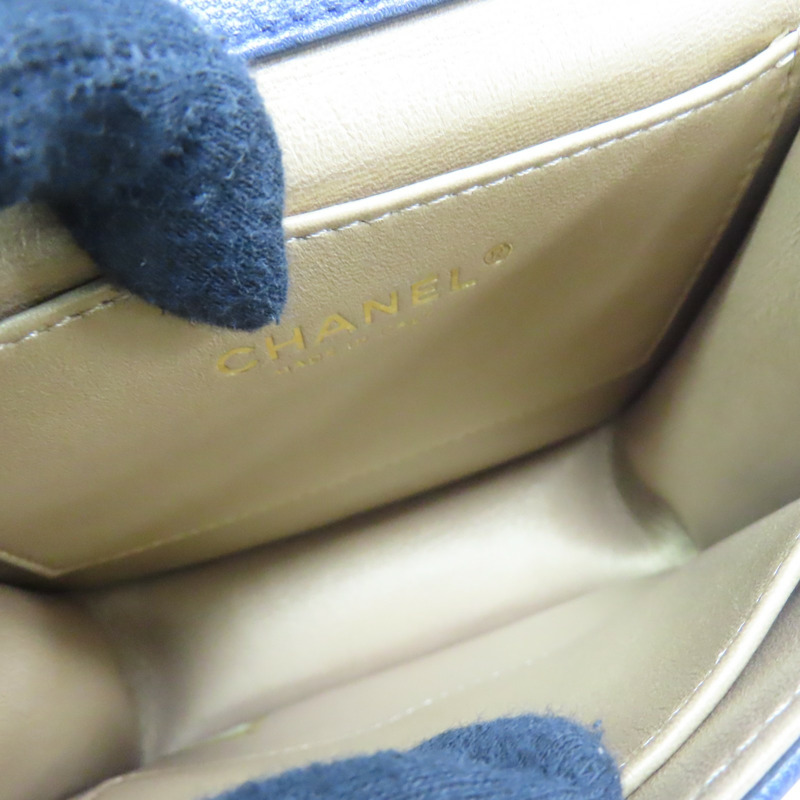 藍色牛皮 Pearl Flap 肩背包【CHANEL 香奈兒】-4