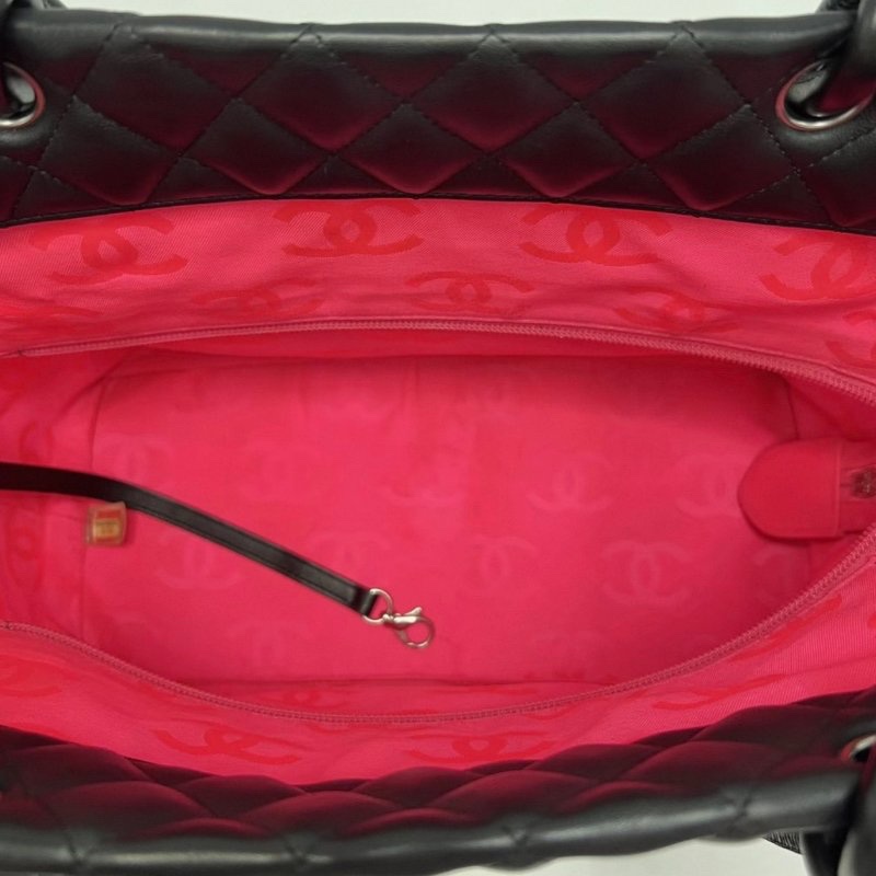 CHANEL 黑色康鵬手提托特包30*24*15 98新配件塵袋-1