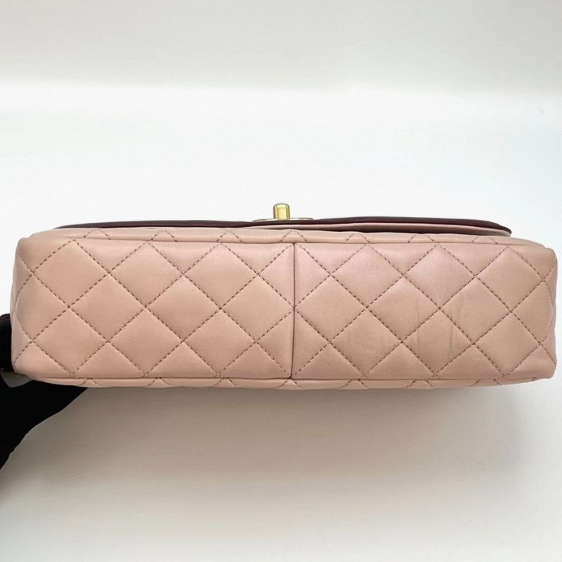 CHANEL 拼色CF季節款肩背斜背鏈條包 26*17*7 98新配件塵袋保卡-3