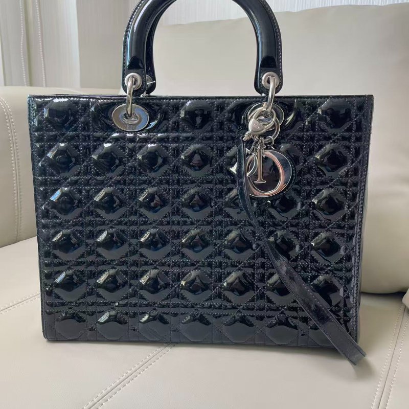 Dior Lady Dior7格漆皮袋-0
