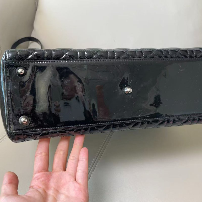 Dior Lady Dior7格漆皮袋-4