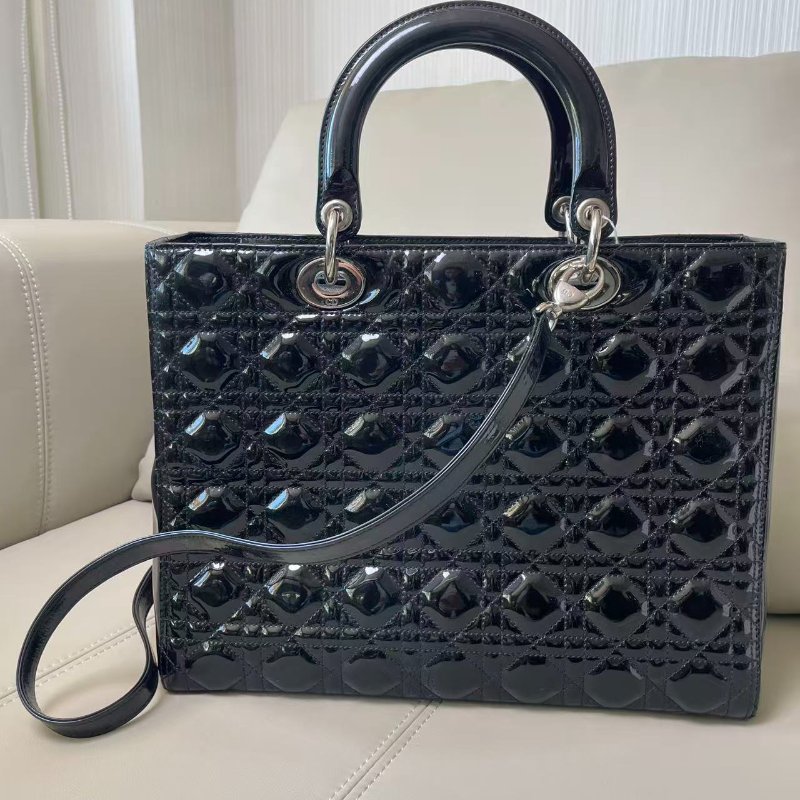 Dior Lady Dior7格漆皮袋-1