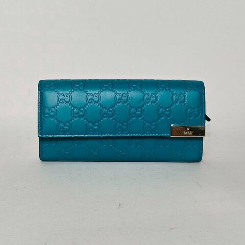 GUCCI 綠色牛皮淺金扣woc肩背包