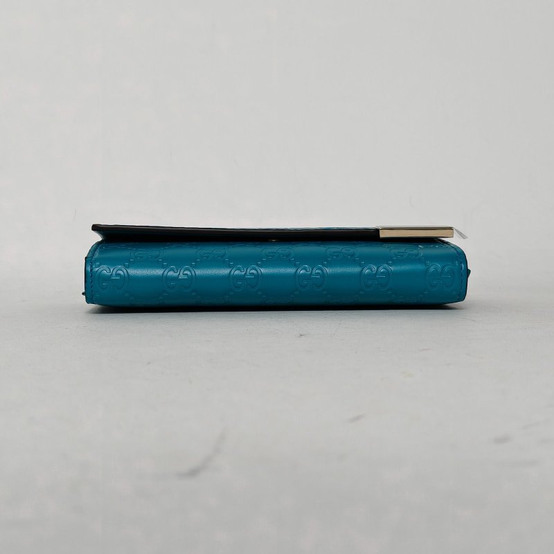 GUCCI 綠色牛皮淺金扣woc肩背包-4